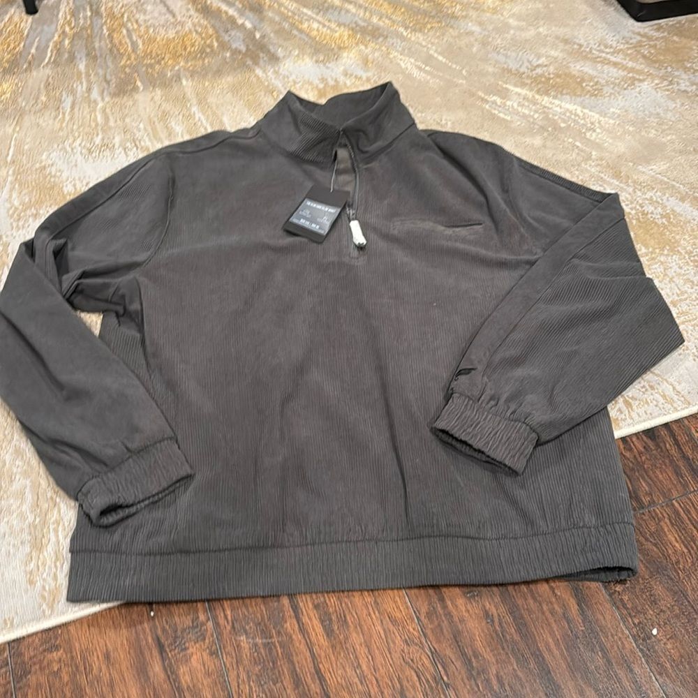 fabletics the club cord‎ 1/4 zip jacket size XXL dark grey new with tags